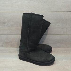 UGG Australia Women 5815 Classic Tall Black Suede Boots Shoes Sz 8